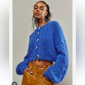Free People Willow Cardi fuzzy cardigan sweater size XS